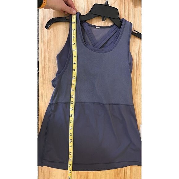 Lululemon Sports Bra Tank Sheer Panel Size 4 Purple - Picture 7 of 8